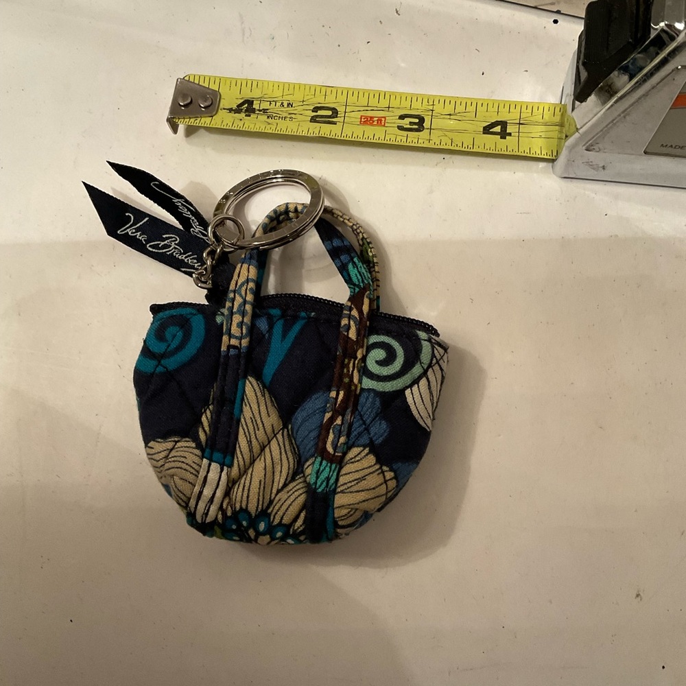 Vera Bradley blue/white key fob